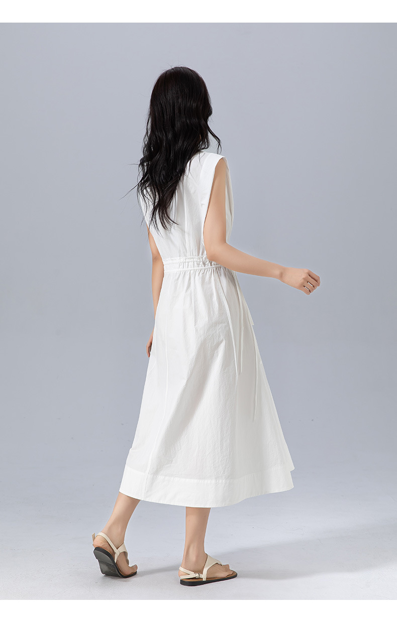 Đầm maxi nữ thắt eo cotton trắng dáng suông mát mẻ — màu sắc chi tiết 26