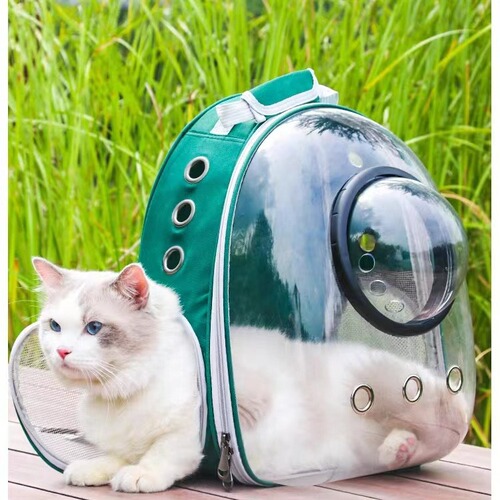 Mr. Qimeng Pet Backpack Pet Space Cabin Cat Backpack External Chest Dual Shoulder Large Space Bag