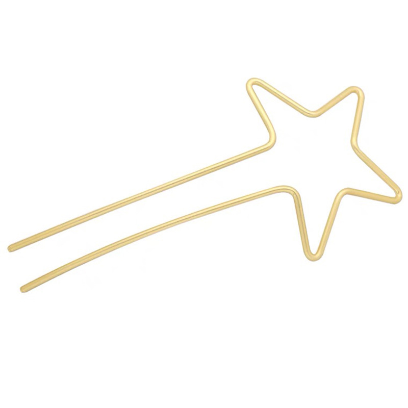 New Metal Hairpin Five-pointed Star Love Headdress Fashion Simple Hairpin Plate Hairpin Hair Accessories Behind The Head display picture 9