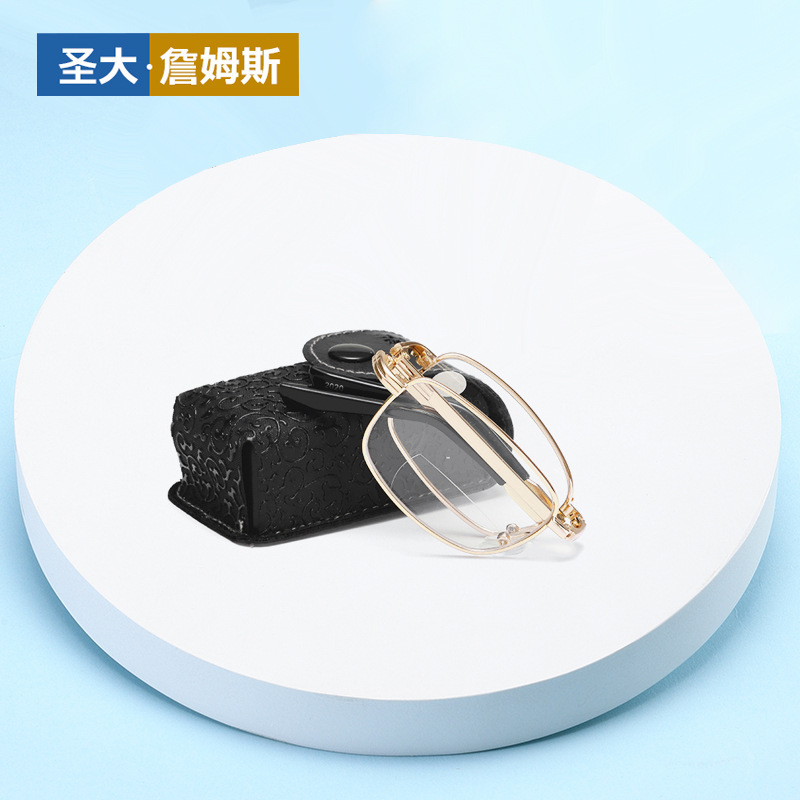 Folding portable box anti-blue light dual-purpose reading glasses progressive multi-focus waist-mounted reading glasses old light Folding portable box anti-blue light dual-purpose reading glasses progressive multi-focus waist-mounted reading glasses old light