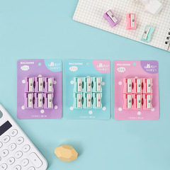 Macaron Color Bagged Mini Rollerball Pencil Sharpener Manual Square Single Hole Pencil Sharpener Cute Student Pencil Sharpener