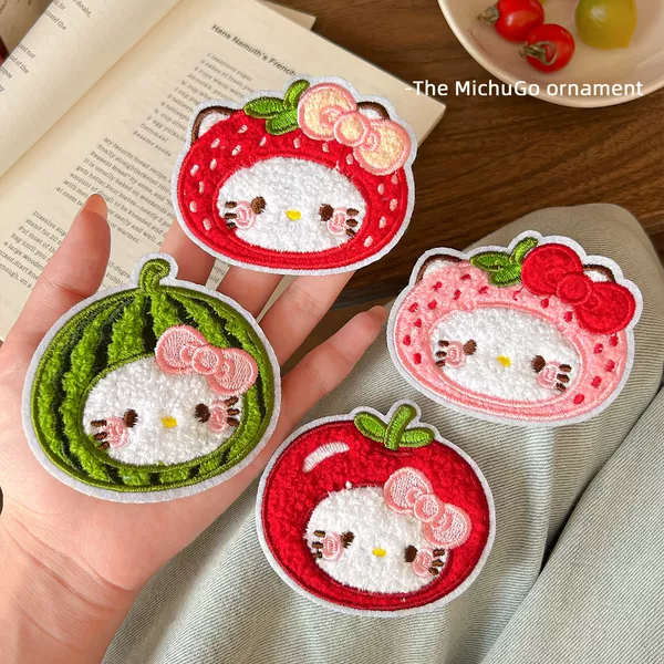 Cute fruit cat magic tape hair tidying tool, fringe clip, traceless hairpin, hair accessory for girls