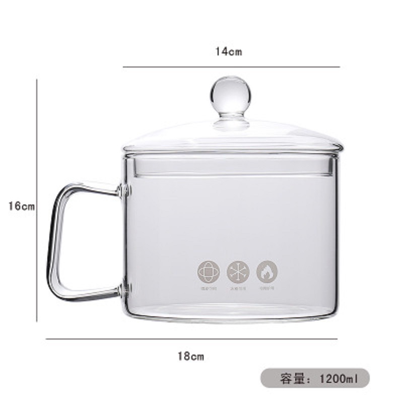 Vidrio de borosilicato hogar fuego abierto calefacción mini olla de fideos instantáneos tazón de cerámica eléctrica se puede calentar sopa olla hirviendo