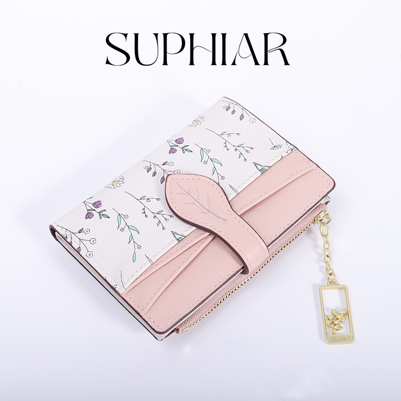 FBA explosión de gran capacidad de transporte público PU damas cartera de tarjetas en una simple alta sensación de billetera con cremallera estudiantes mujeres