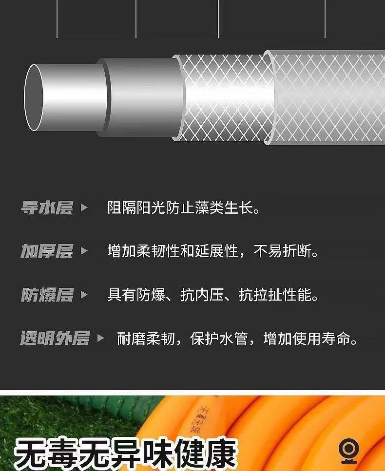 Super thick water pipe anti-freezing 4 minutes, 61-inch 1.2 snake skin pipe for car washing, PVC flexible hose for agricultural use, for watering flowers and vegetables, cross-border undefined