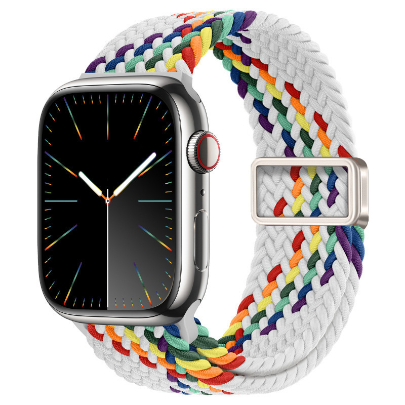 适用ApplewatchS11苹果表带磁吸扣尼龙弹力编织iwatch10手表表带|undefined