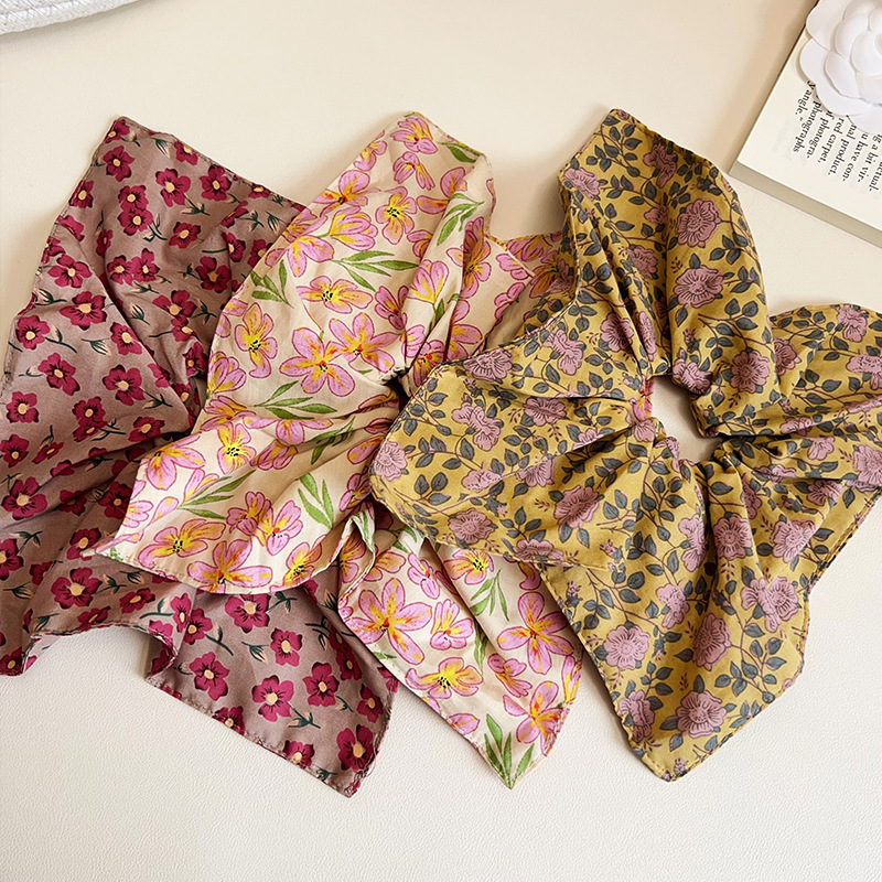15g Weight Pastoral Women's Flower Cloth Hair Tie