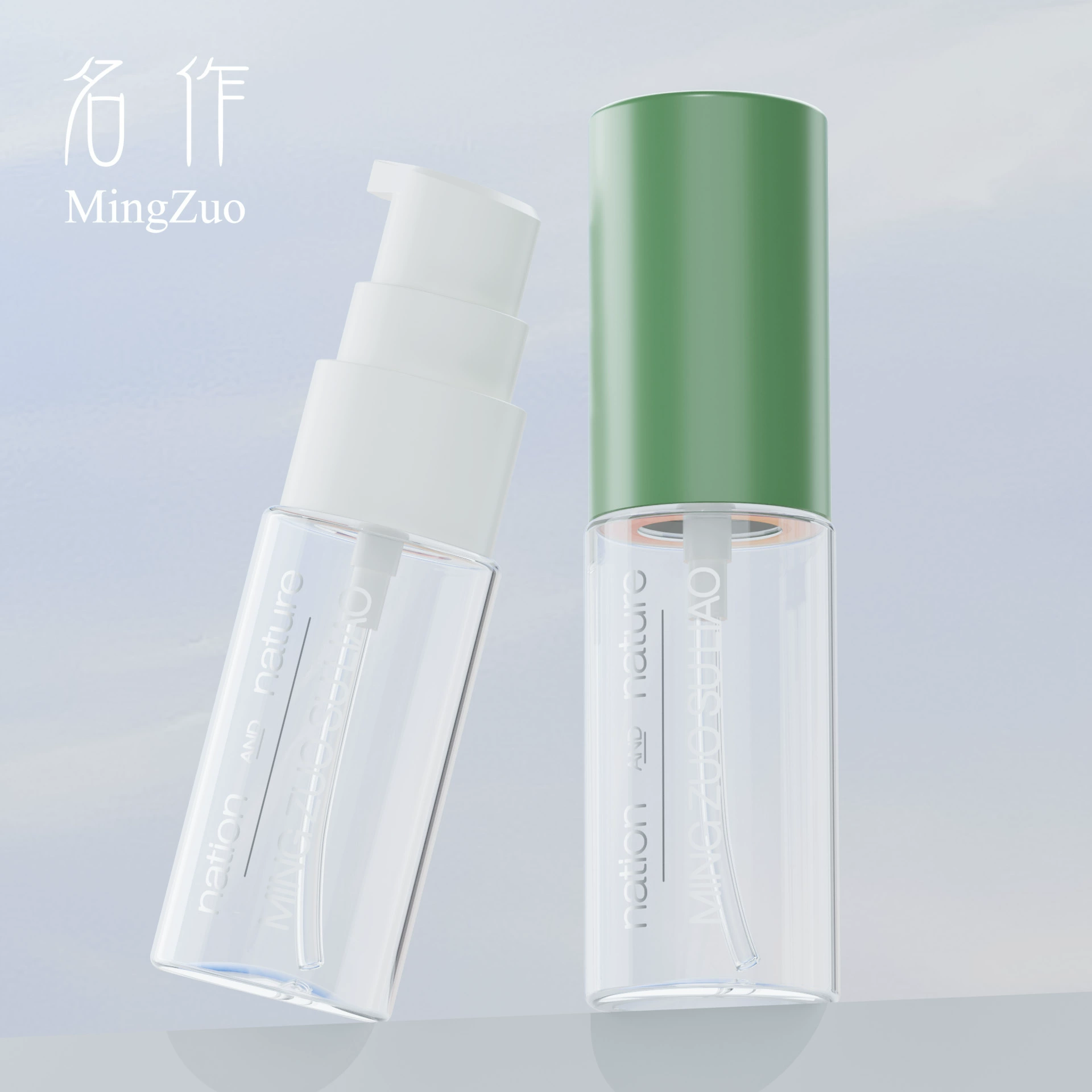 Флакон для тоника 30 мл белый простой косметический, флакон для солнцезащитного спрея 20 мл прозрачный с дозатором