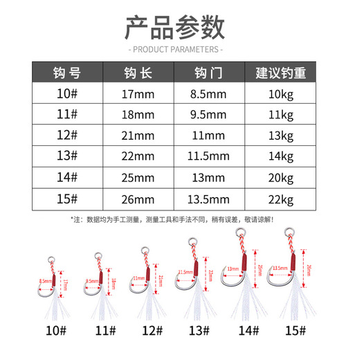 Iron plate hook strengthens lure bait Iseni tied with feather iron plate hook to prevent seawater corrosion iron plate hook iron plate hook fish hook