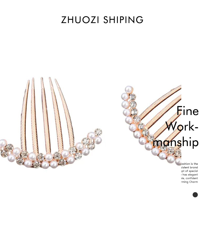 21g Weight Hair Combs Hair Accessories Type Pearl Inlay Material 1 Piece Quantity Holiday, Daily Occasion Women's Simple Style Classic Style Solid Color Alloy Inlay Pearl Hair Combs
