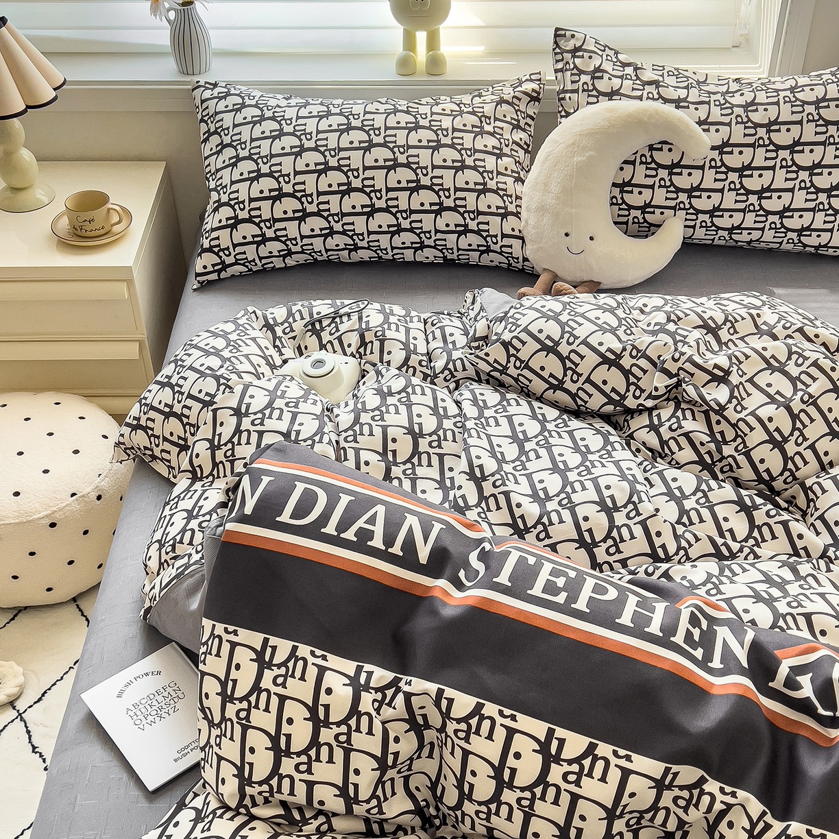 ins dormir desnudo cuatro piezas de sábanas de algodón imitación cubierta madre y bebé clase A dormitorio tres piezas de ropa de cama regalo