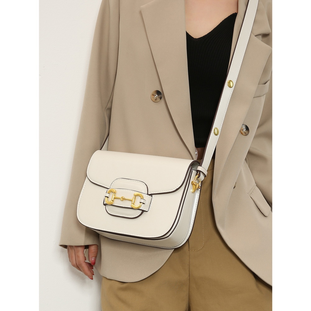 Sacs pour femmes Sac pour femme au design de niche avec boucle en mors de cheval rétro 1955 Sac de selle pour femme Sac messager à bandoulière pour presbytie_voghion.com
