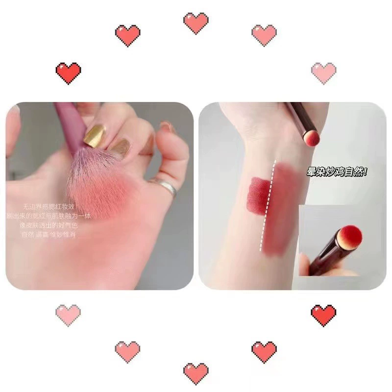 Кисть для макияжа из шерсти ( Wool blush brush ) разноцветная кисть, плоская голова с двойным слоем, очень мягкая, новичкам, кисть для макияжа из Цанчжоу, не выпадает
