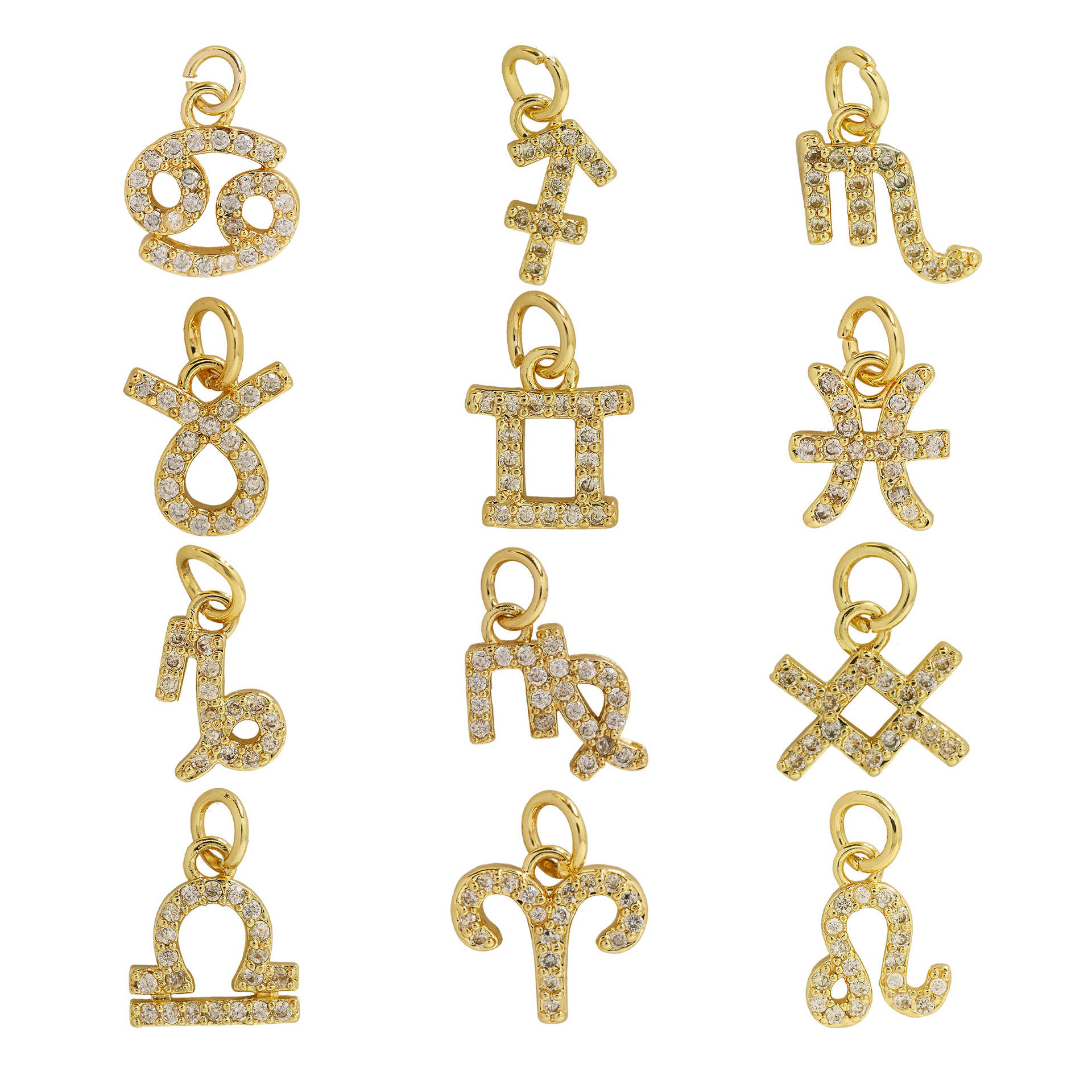2g Weight Pendant Jewelry Making Type Zircon Inlay Material 1 Piece Quantity 1 Piece Copper Zircon Constellation Pendant