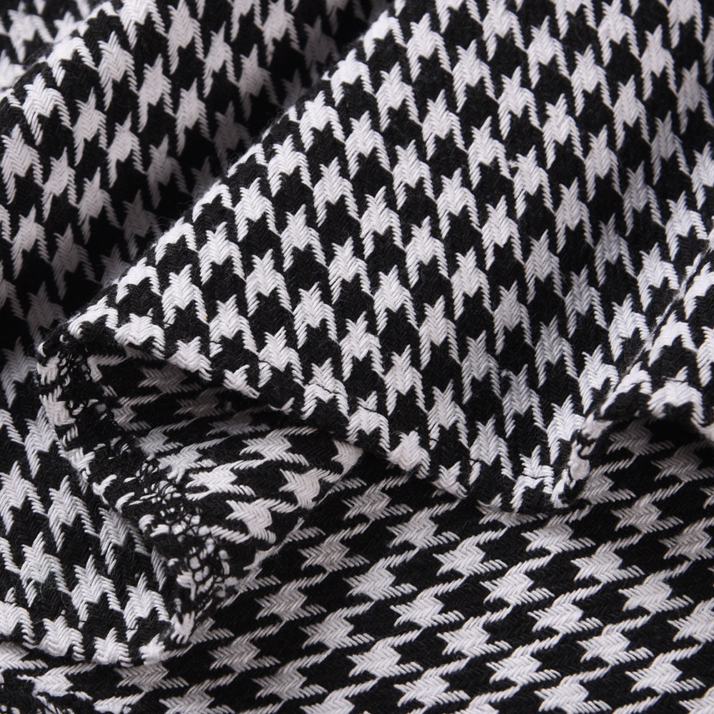 women's houndstooth woolen loose tie cloak coat nihaostyles clothing wholesale NSXPF72443