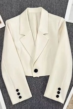短款西装外套女春秋新款气质感修身小个子黑色休闲西服工厂直销