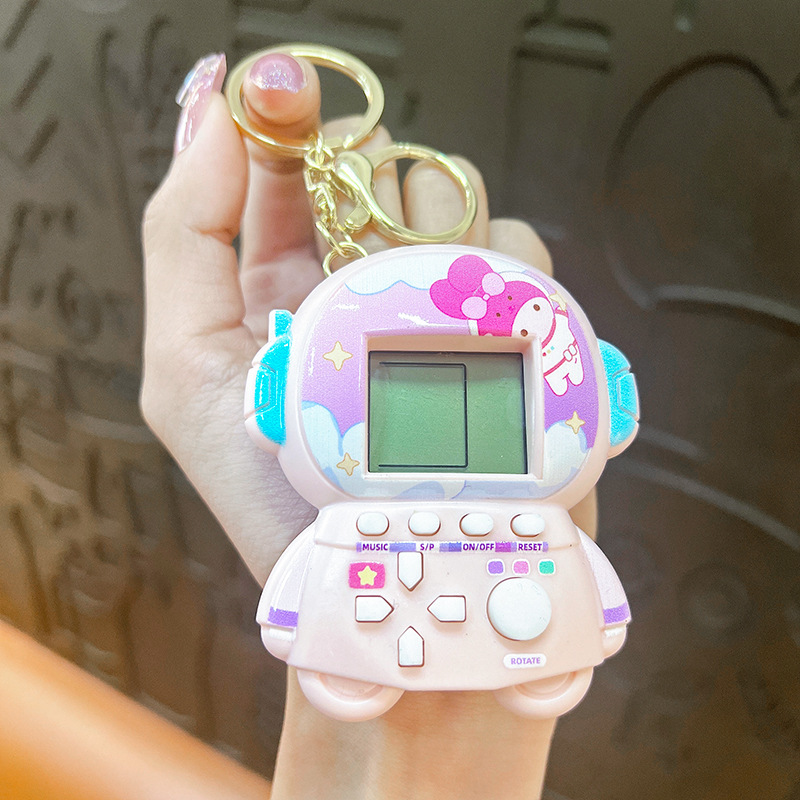 クリエイティブハンドヘルドロシアブロックゲーム機キーホルダー携帯バッグアクセサリー玩具プレゼント卸売り