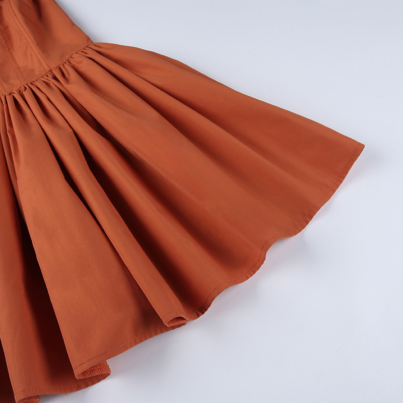 Solid Color Waist A-Line Slip Dress NSAFS106122