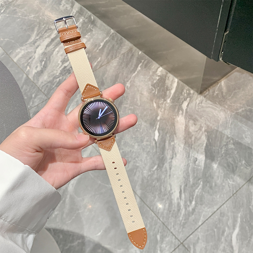 New Applicable Huawei Watch GT5 Strap Gt4gt3 Strap Nylon Leather Saddle Brown Women's 41mm Dial