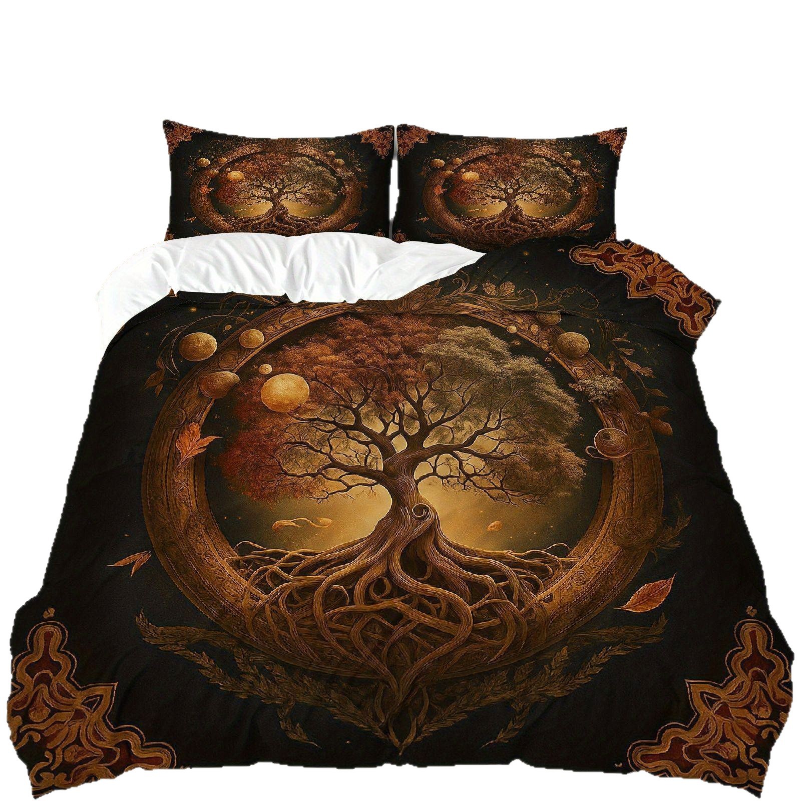 Transfronterizo luminoso árbol de vida molienda impresión digital kit de edredón textil para dibujar se puede ajustar TUME / JIT