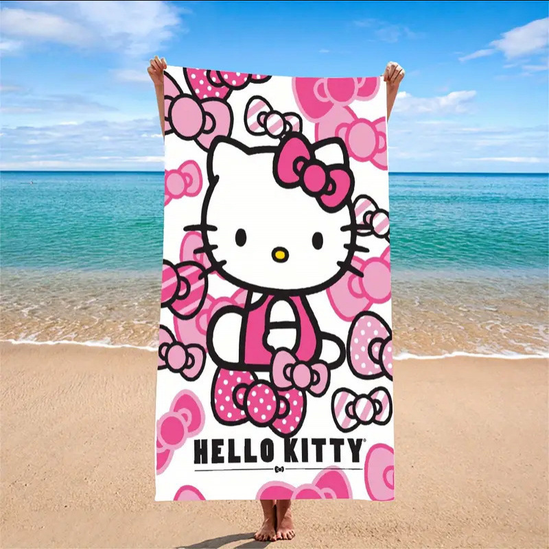 Hellokitty Bath Towel Cartoon Anime Microfiber Digital Printing Cartoon Cute Pattern Bath Towel Quick-Drying