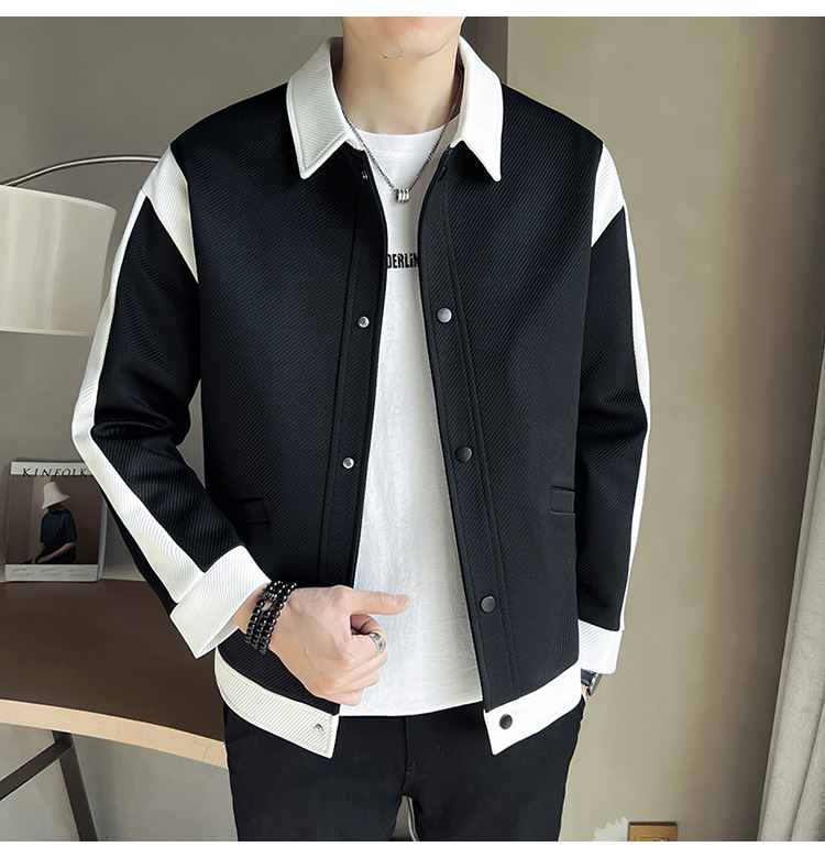 Color Block Blazer For Men Stylish Casual Autumn Jacket_voghion.com