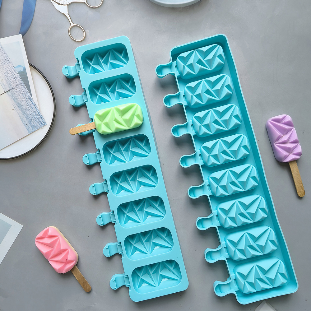 Creativo diamante helado molde de silicona 3D helado molde de horneado de chocolate molde de helado de verano molde 484