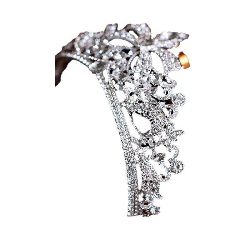 Estilo coreano Super brillante arco nupcial corona de lujo exquisita nupcial perla corona accesorios para el cabello hermosa cabeza de la boda Accesorios