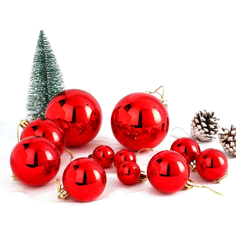 Елочная декоративная шарик Christmas шарик, электрически хромированный красный шарик, подвесной шарик для украшения витрины, праздничная подвеска
