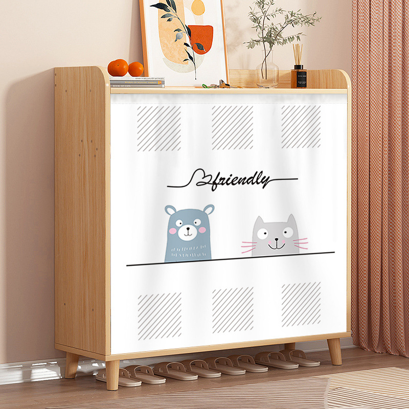 Gabinete de tela que cubre la cortina Velcro autoadhesivo gabinete de zapatos que cubre la cortina fea sin perforaciones armario sundries gabinete puerta cortina hogar
