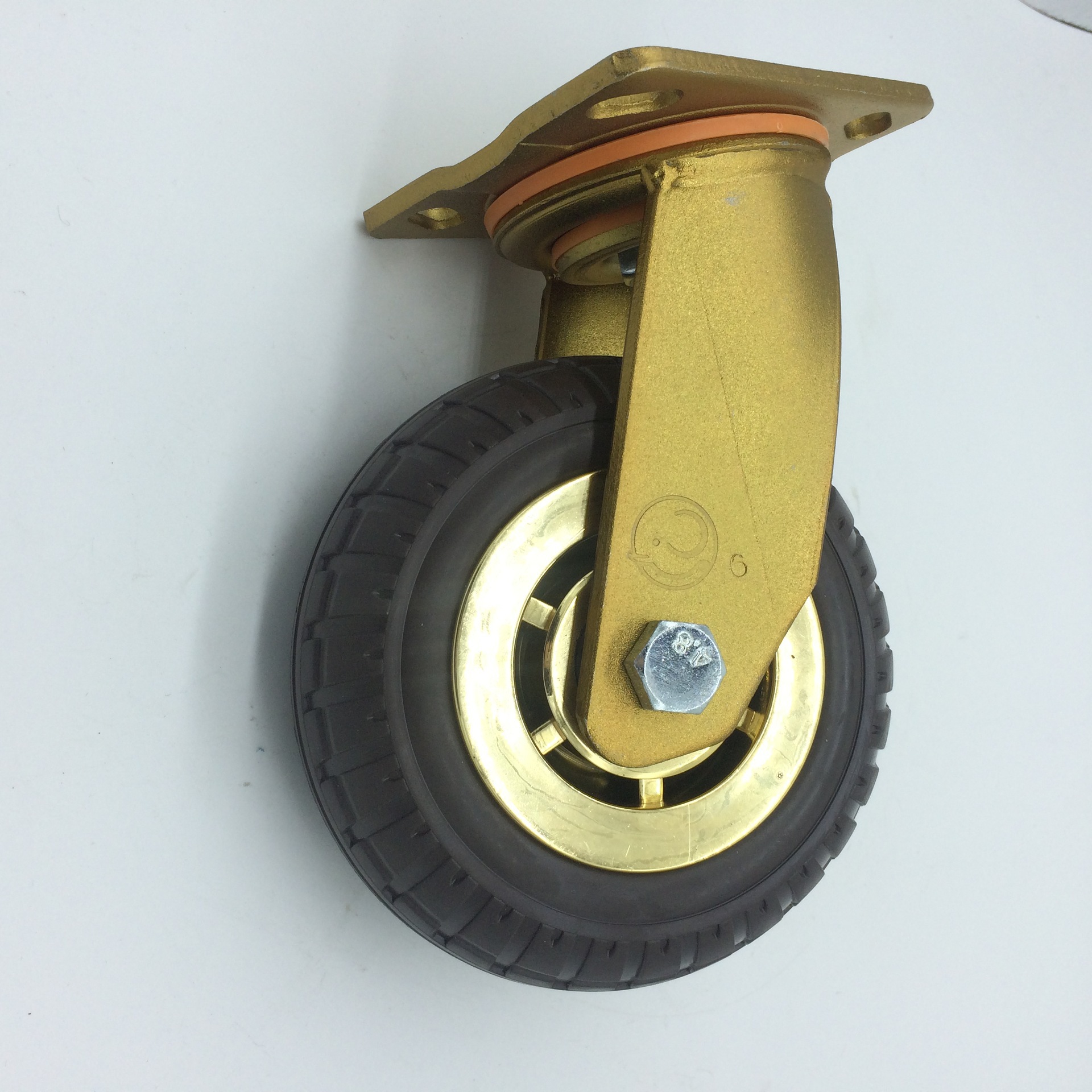 大象脚轮4寸5寸6寸8寸镀铬尼龙芯橡胶万向轮轱辘