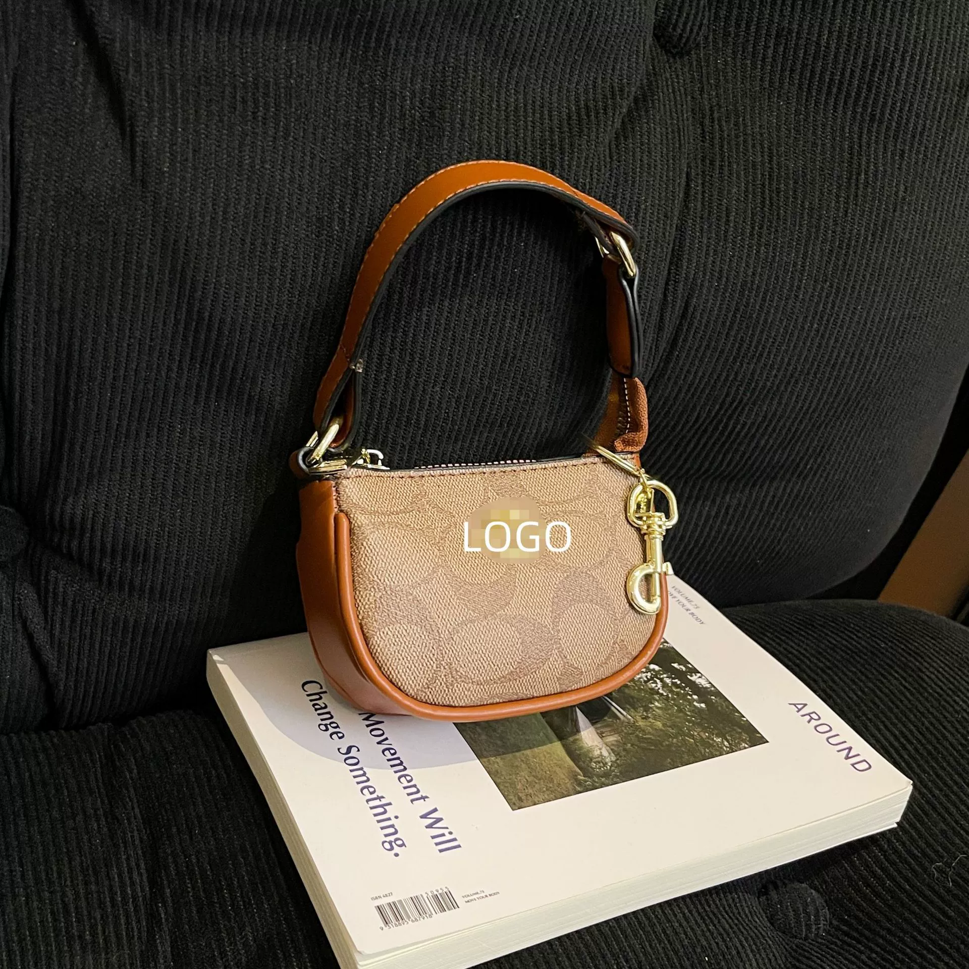 Bag, design keychain, cute wallet, European style