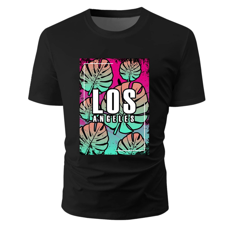 National Fashion Brand LDS Printed Short-sleeved T-shirt Men's and Women's Instagram Fashion Brand Street Fashion Couple Loose Short-sleeved Top Solid Color