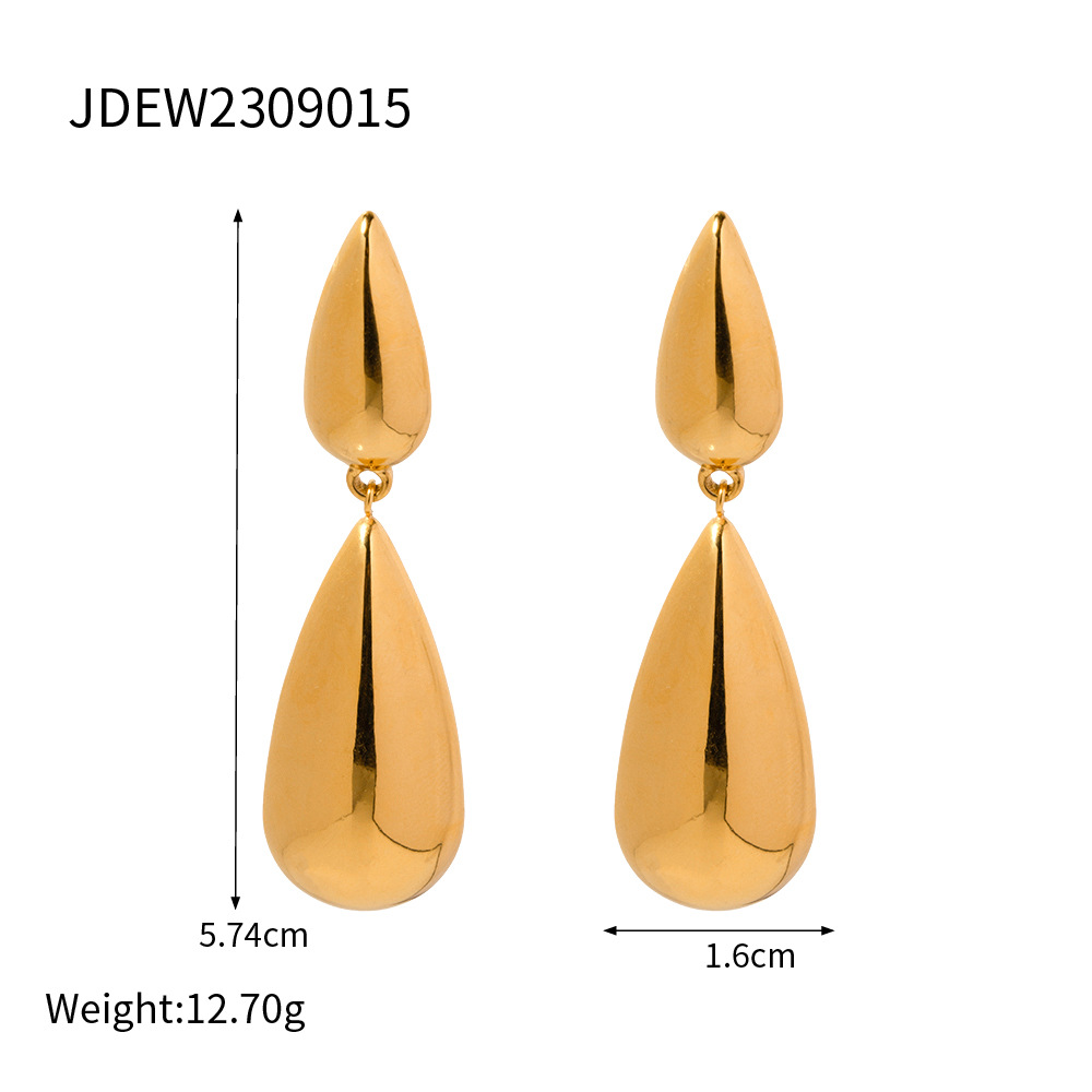 Amazon minimalista INS transfronterizo nueva luz de lujo nicho oro brillante gota de agua pendientes de alto grado al por mayor