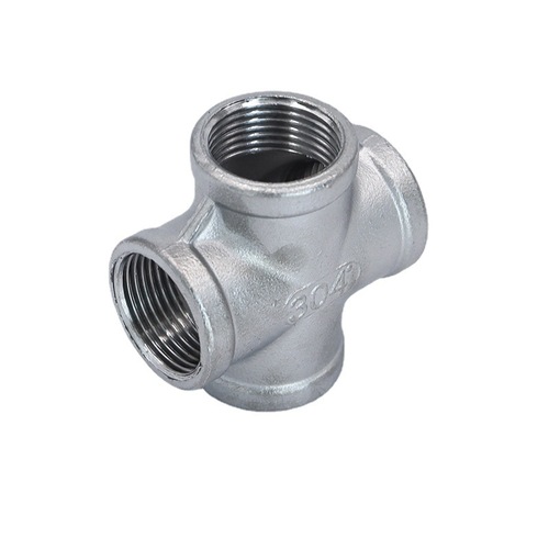201/304/316L stainless steel internal thread four-way cross thread buckle direct internal thread pipe fittings internal thread direct