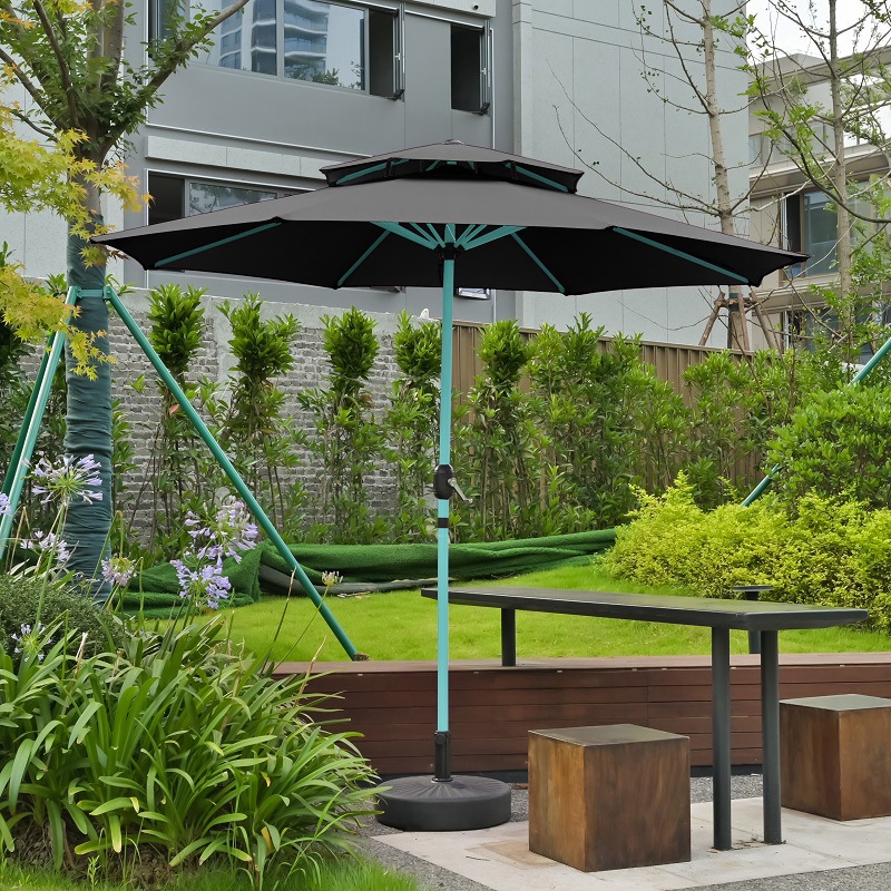 2.7 Mihu paraguas azul barra paraguas al aire libre patio café terraza jardín lámpara solar paraguas villa pabellón image 28