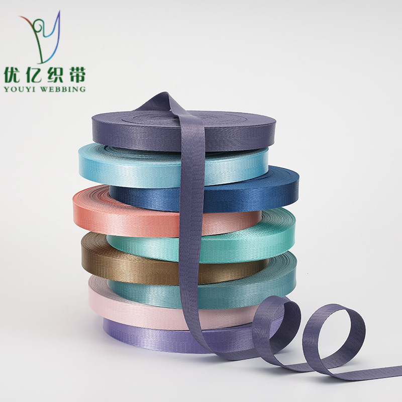 Cinturón de nylon imitación ropa de color bolsas accesorios zapatos de seguridad correa de banda de poliéster plano herringbone trenzado