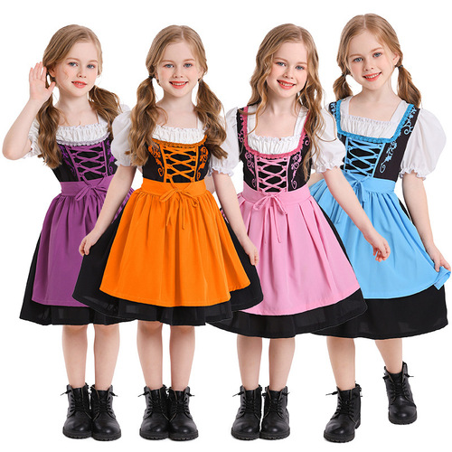 Foreign trade source Halloween costumes cute children beer festival short skirts multi-color campus activities girls' clothing