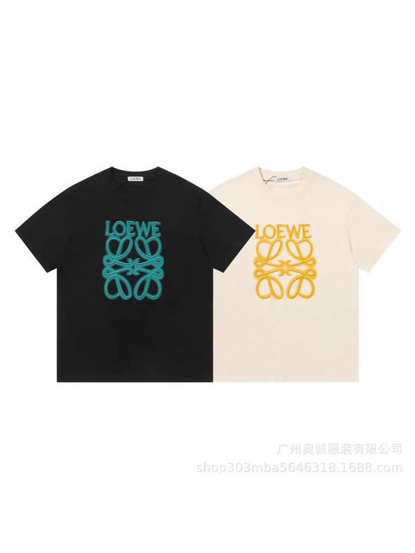 クロスボーダー 25ss Luojia 刺繍ロゴ クラシック ファッション ルーズ コットン Tシャツ カジュアル 半袖 男女兼用 カップル用|undefined