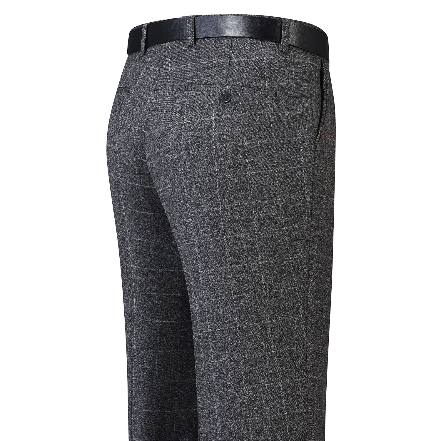 Perki Kangaroo Winter Men's Suit Pants Business Casual Middle-aged Middle-aged and Elderly Wool Plush Suit Pants Formal Men's Pants