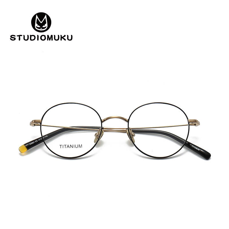 STUDIOMUKU gafas de madera fresca atmósfera exquisita marcos de gafas de marco redondo diseño único marco de gafas de galería