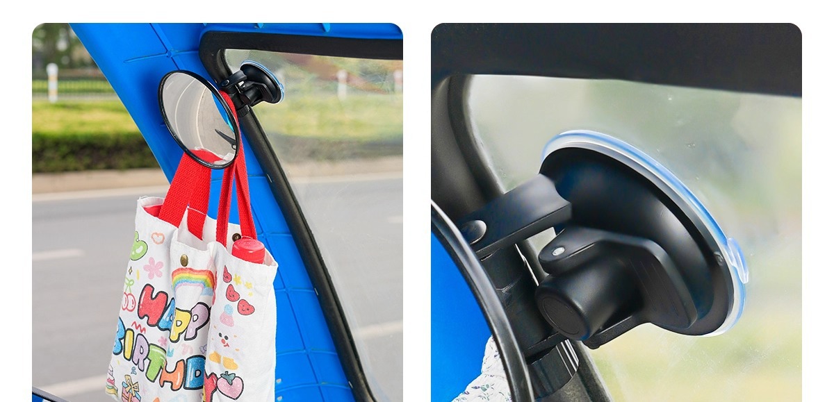 Universal Suction Cup Type Electric Tricycle Rearview Mirror, Large Field of View Convex Mirror, Reversing Mirror, Reflective Mirror, Round Auxiliary Mirror, Four-Wheel
