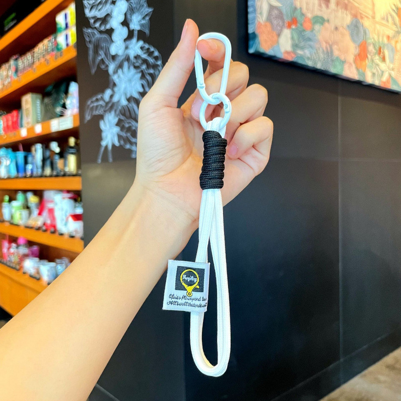 シンプルなスタイルの手織りロープコントラストカラーストラップキーホルダー携帯電話ケースポータブルストラップ DIY トレンディなニッチペンダント|undefined