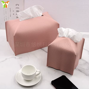 Spot Japanese and Korean car tissue box creative car paper box square PU tissue box car leather tissue set