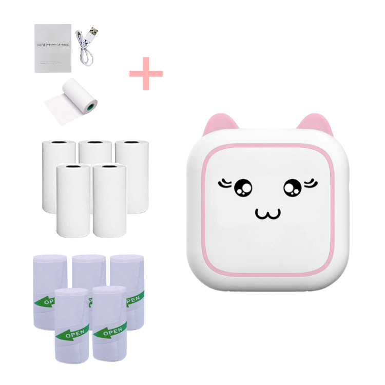 Polvo C25 + 5 rollos de papel de impresión + 5 rollos de papel adhesivo