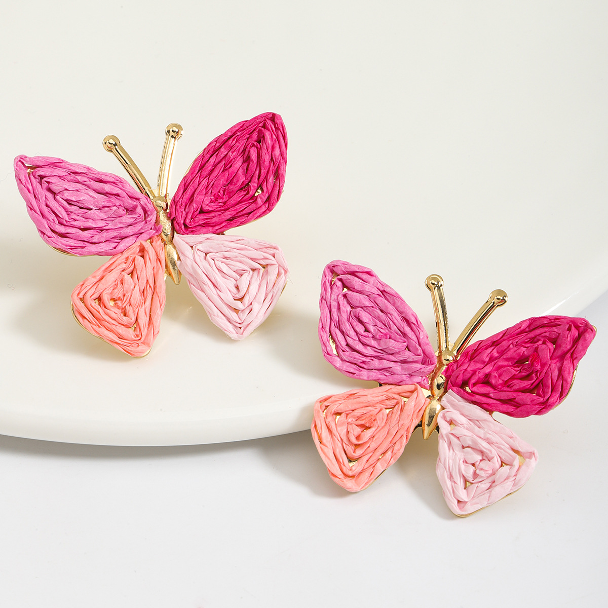 10g Weight 304 Stainless Steel Ear Needle Material Drop Earrings Classification 1 Pair Quantity Beach, Date, Tea Party Occasion raffia Material Heart Shape, Strawberry, Butterfly Pattern Women's Gender Bohemian Style 1 Pair Bohemian Heart Shape Strawberry Butterfly Raffia Drop Earrings 9