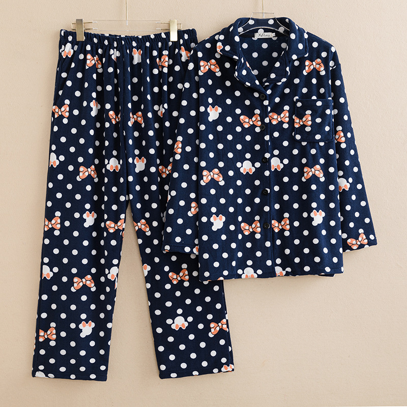 Polar fleece lapel cardigan padded home clothes women's simple plus size cotton wool pajamas plump MM200 kg pajamas