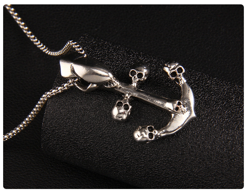 Punk Anchor Skull Stainless Steel Alloy Plating Unisex Pendant Necklace 1 Piece display picture 3