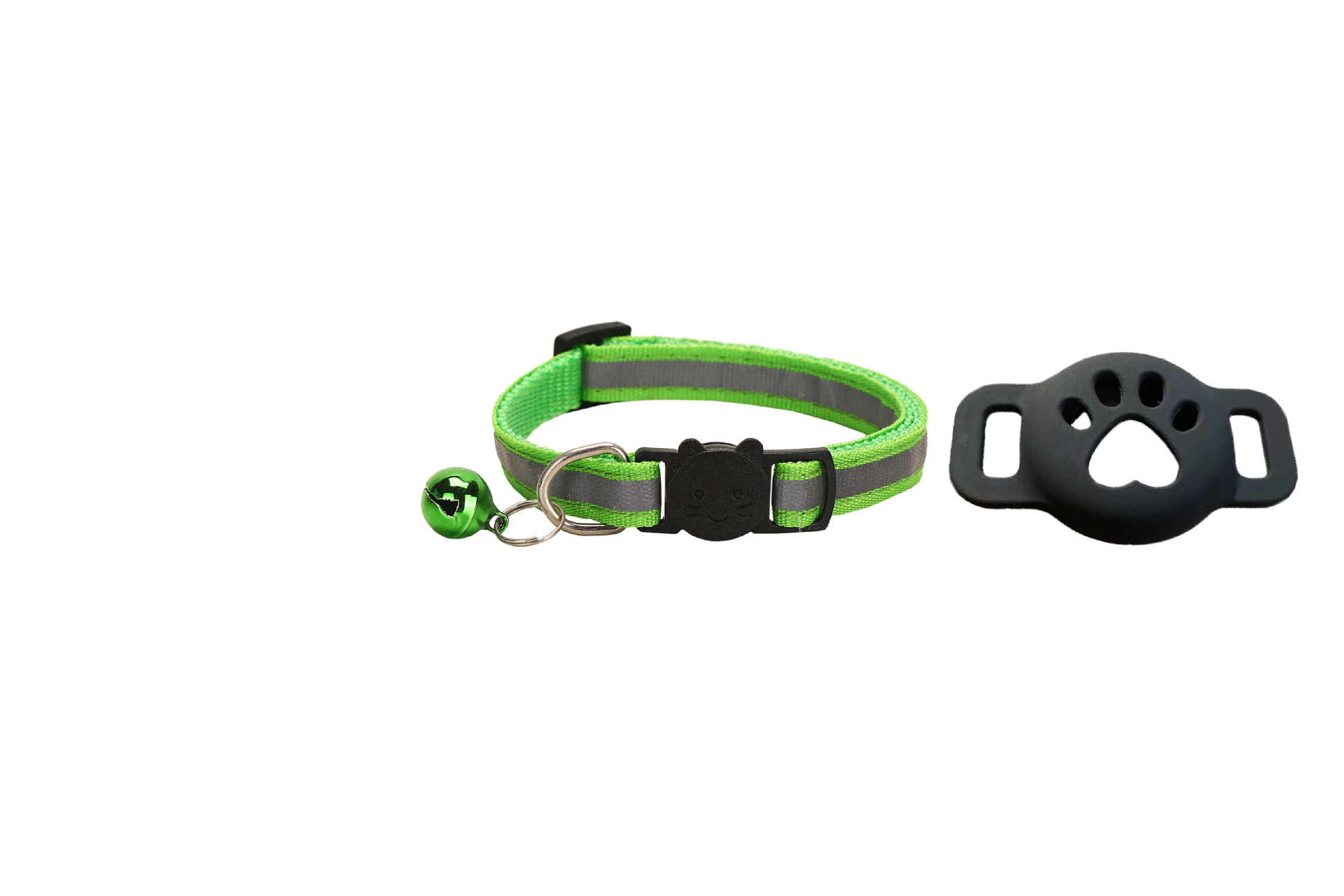 Nuevo collar de gato reflectante Airtag con campana localizador collar de silicona reflectante en stock