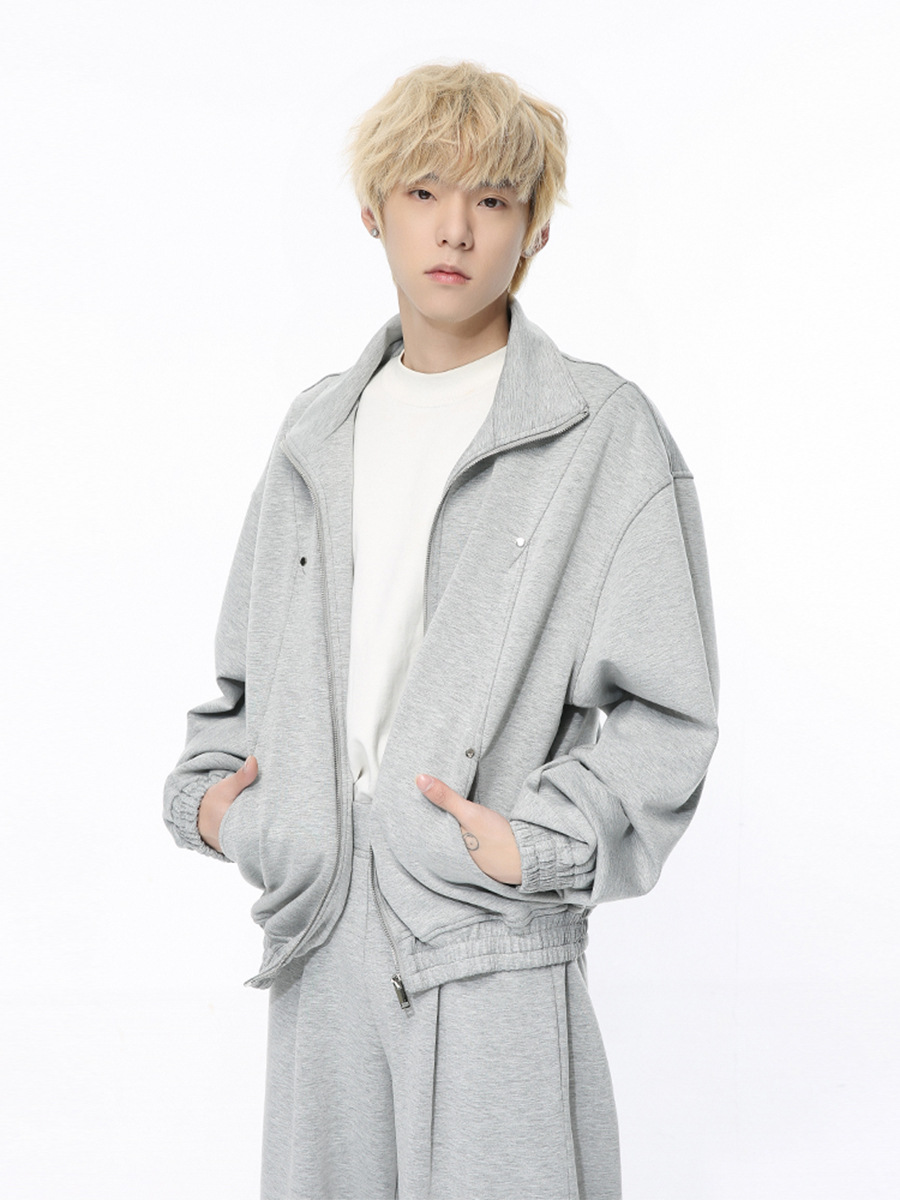 Mtlclothes ropa de Hombre | 2024 primavera nuevo estilo coreano simple suéter de color sólido de alta calidad chaqueta traje casual